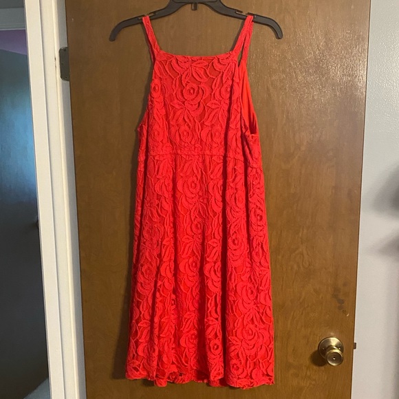 LOFT Red Keyhole Neck Dress - Picture 3 of 3